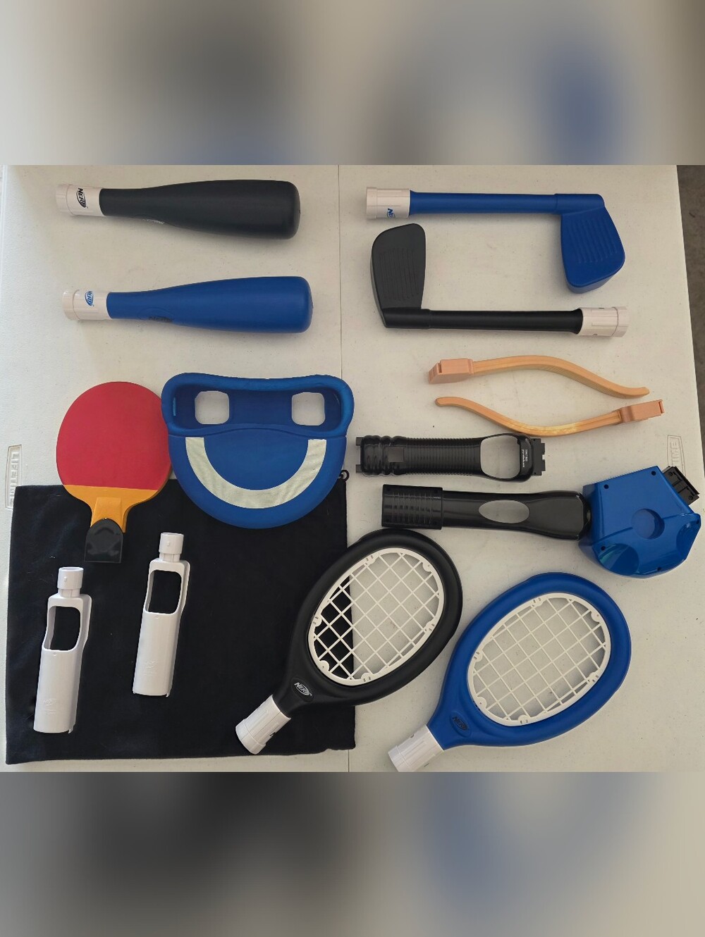 Wii Nerf Blue and Black Play Racket and Accessory Set
